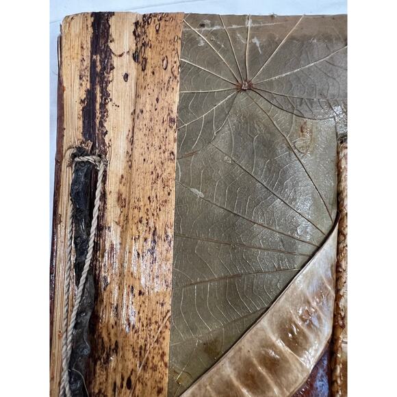 Handmade Palm Tree Photo Album Vintage Style Natural Materials 14x12 - Picture 10 of 15